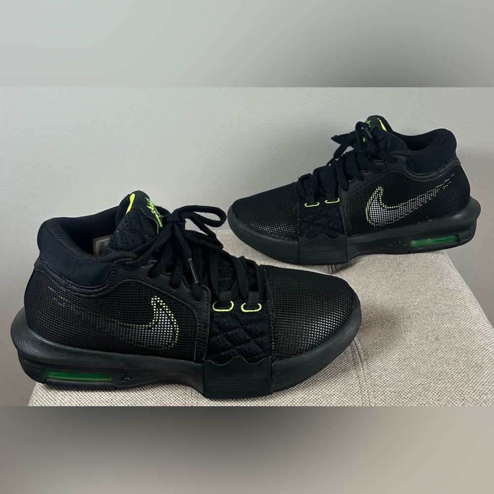 Nike Men’s Black with Neon Green Accents Athletic Shoes